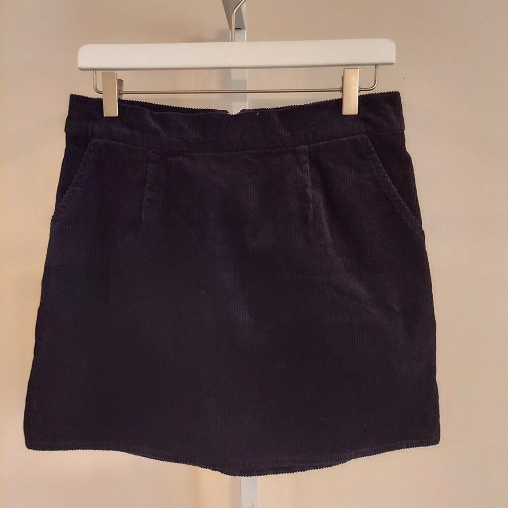 Xhiliration‎ Black Corduroy Mini Skirt Medium Pockets Twee Grunge Goth